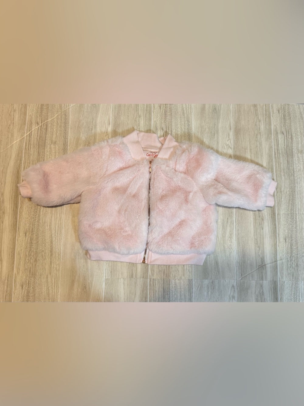 Cat & Jack Light Pink Faux Fur Bomber Jacket